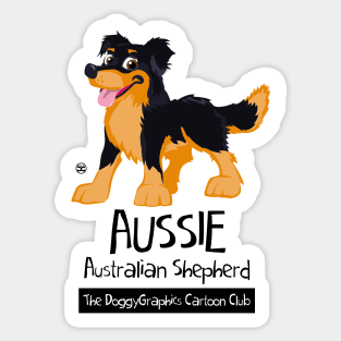 Aussie CartoonClub - Black and Tan Sticker